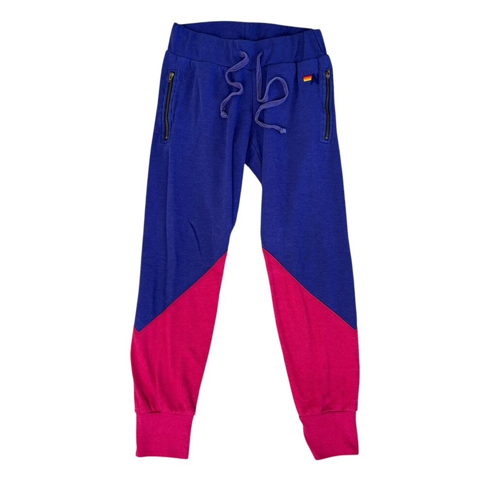 AVIATOR NATION Glider Colorblock Set Hot Pink Purple Joggers Zip Hoodie XS RARE - Picture 2 of 11